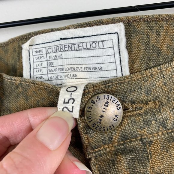 Current/Elliot The Ankle Skinny Oregano Snake Print Jeans - EUC - 25 - Picture 6 of 8